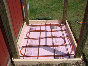 Radiant tubing under the composter base will speed up composting
