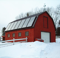 barn w solar panels on the roof