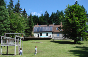 home w solar panels on the roof