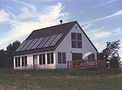 House with solar panels on the roof